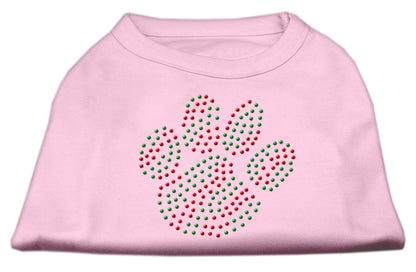 Christmas Pet Dog & Cat Shirt Rhinestone, "Holiday Paw"