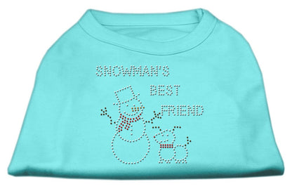 Christmas Pet Dog & Cat Shirt Rhinestone, "Snowman's Best Friend"