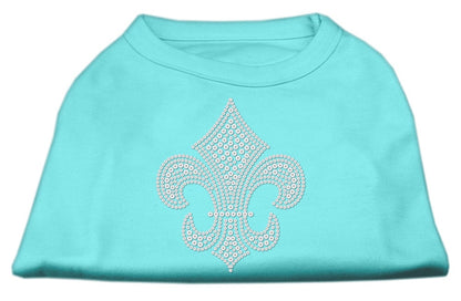 Pet Dog & Cat Shirt Rhinestone, "Silver Fleur De Lis"