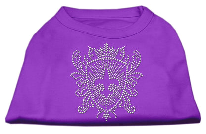 Pet Dog & Cat Shirt Rhinestone, "Fleur De Lis Shield"