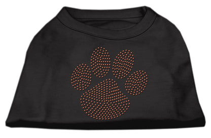 Pet Dog & Cat Shirt Rhinestone, "Orange Paw"