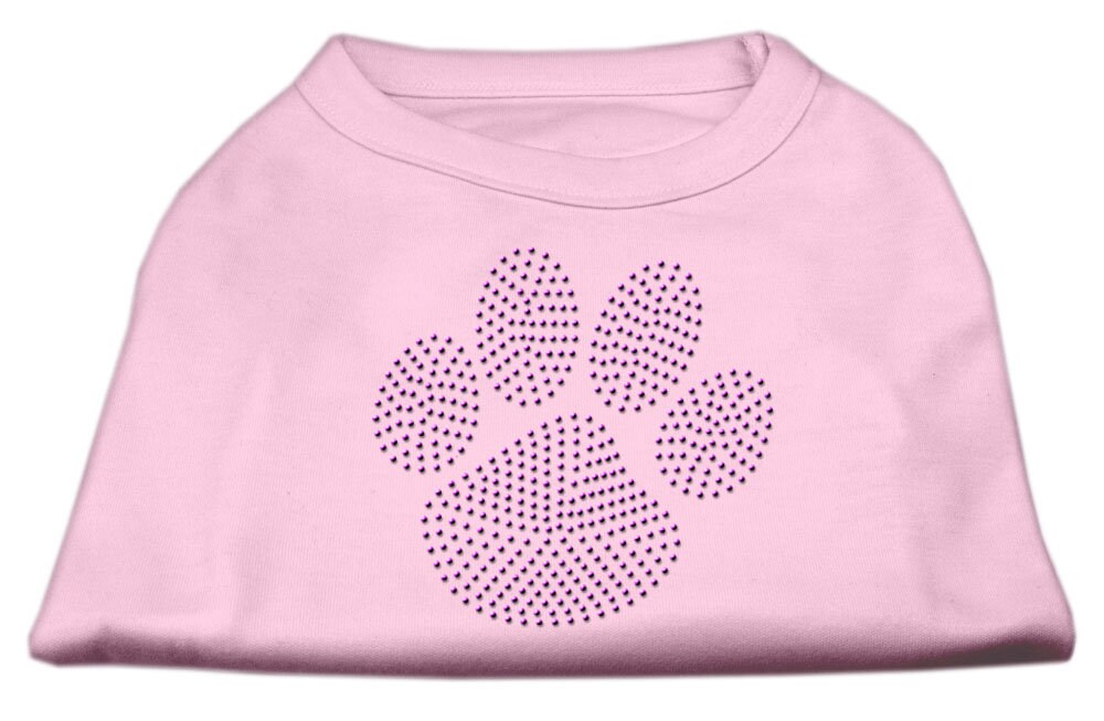 Pet Dog & Cat Shirt Rhinestone, "Purple Paw"