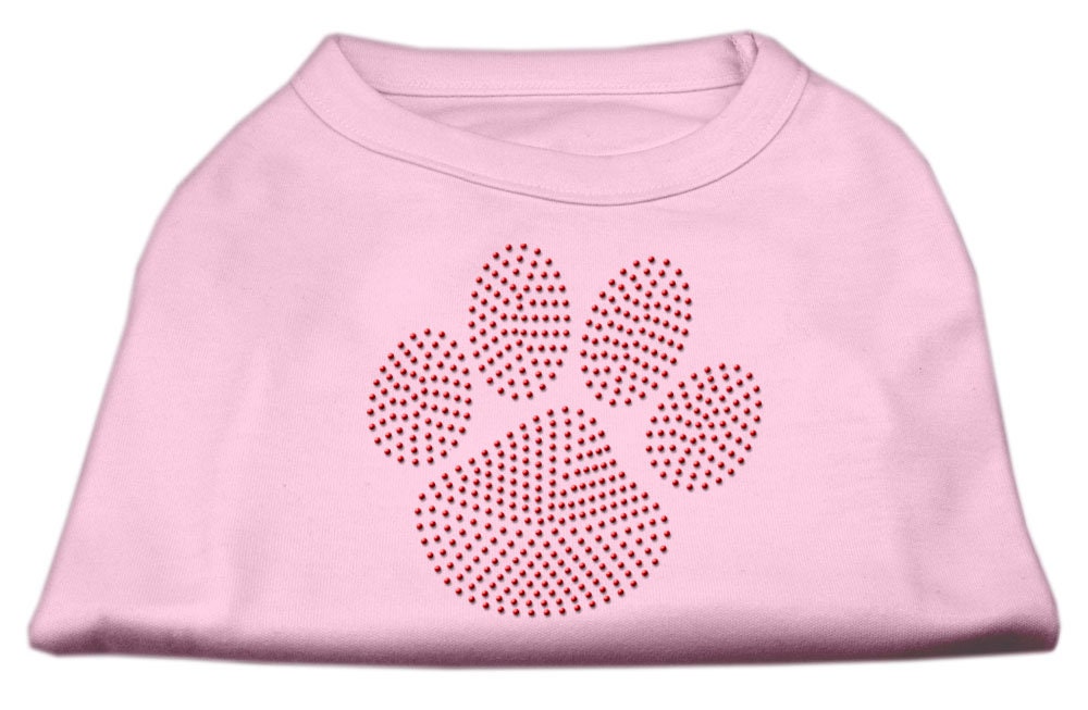 Pet Dog & Cat Shirt Rhinestone, "Red Paw"