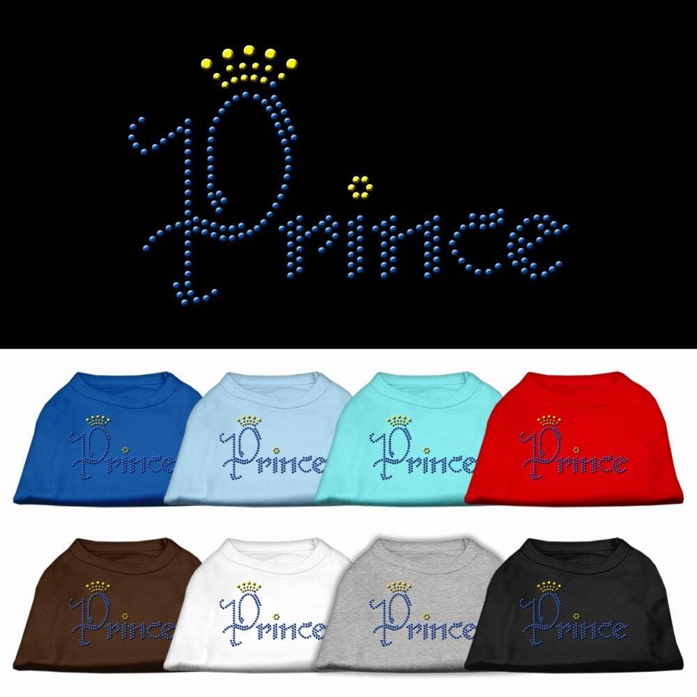 Camiseta para perros y gatos con diamantes de imitación, "Prince"