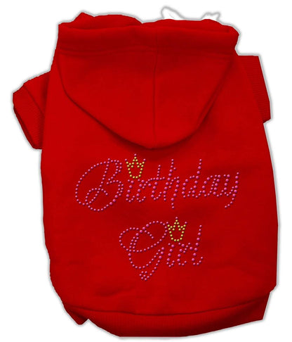 Sudadera con capucha para mascotas, perros y gatos con diamantes de imitación, "Birday Girl"