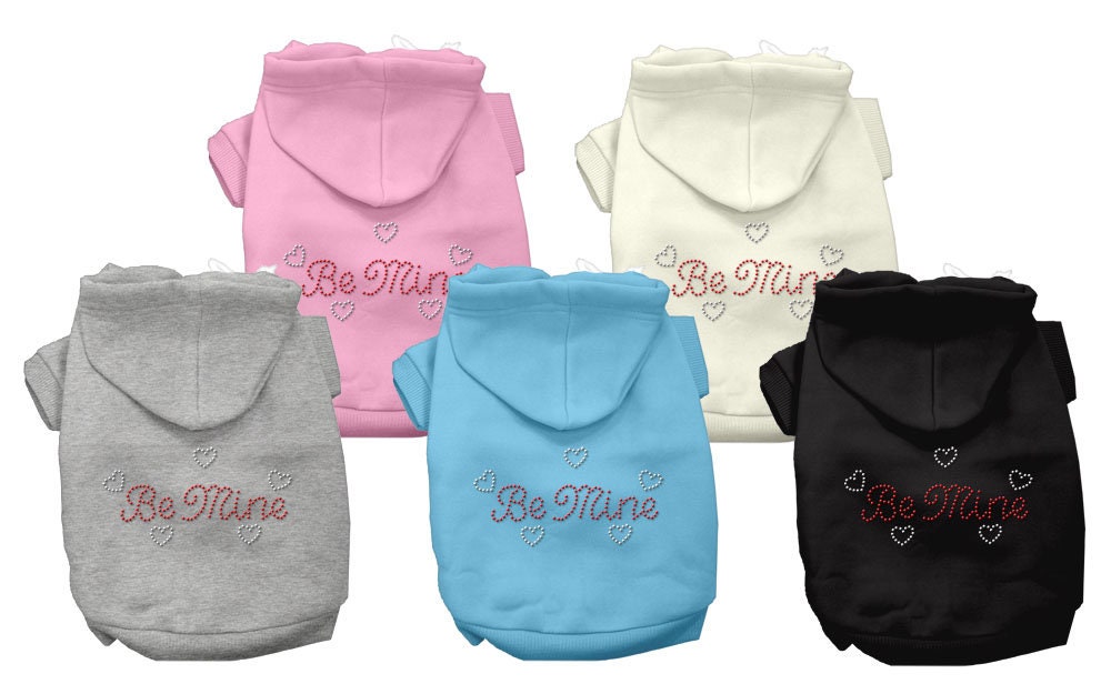 Pet, Dog & Cat Hoodie Rhinestone, "Be Mine"