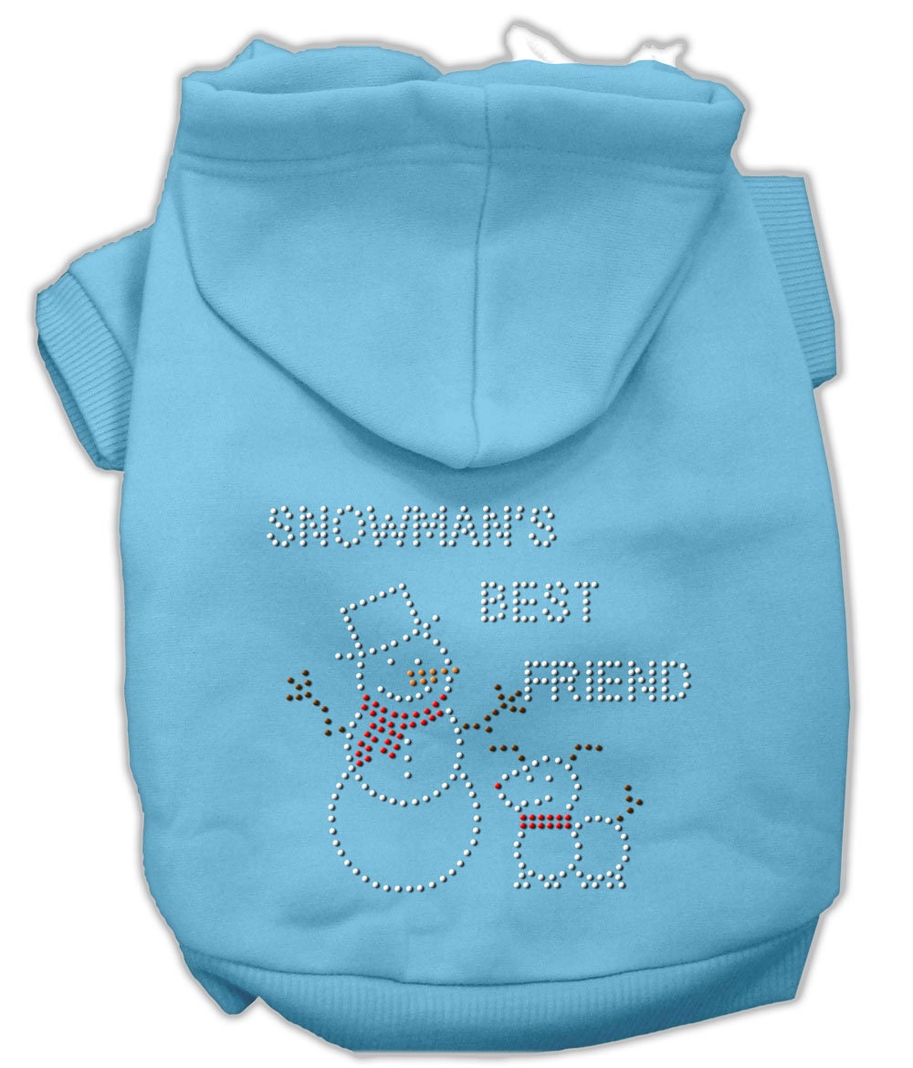 Christmas Pet, Dog & Cat Hoodie Rhinestone, "Snowman's Best Friend"