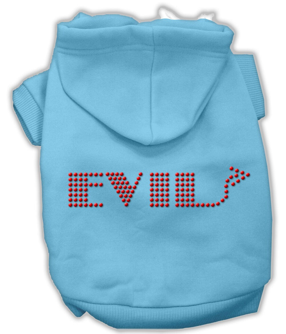 Sudadera con capucha para mascotas, perros y gatos con diamantes de imitación, "Evil"