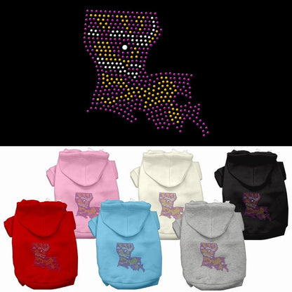 Sudadera con capucha para mascotas, perros y gatos con diamantes de imitación, "Luisiana"