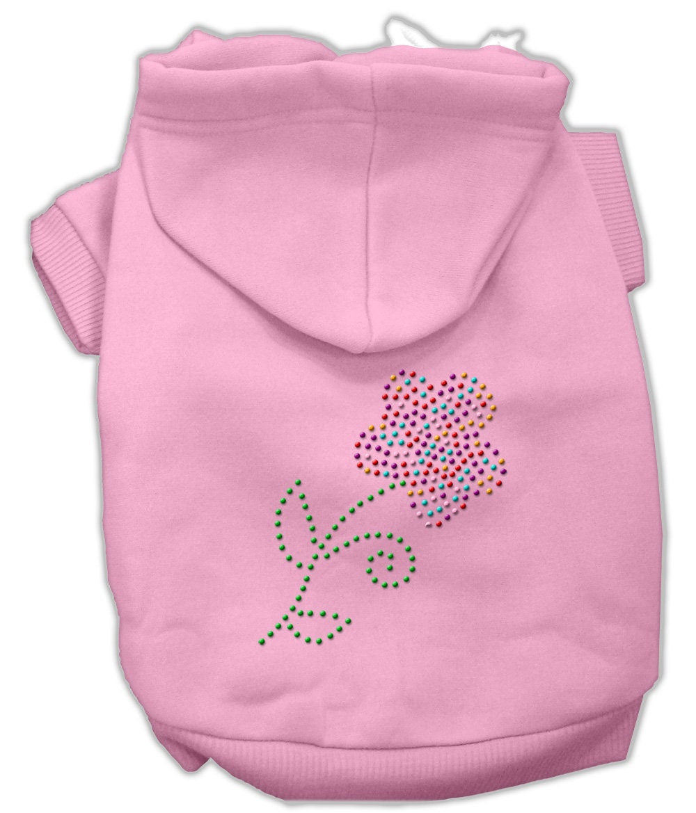 Pet, Dog & Cat Hoodie Rhinestone, "Multi Colored Flower"