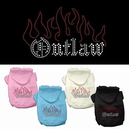 Sudadera con capucha para mascotas, perros y gatos con diamantes de imitación, "Outlaw"