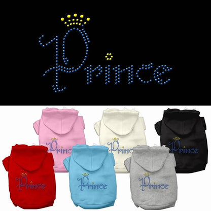 Sudadera con capucha para mascotas, perros y gatos con diamantes de imitación, "Prince"