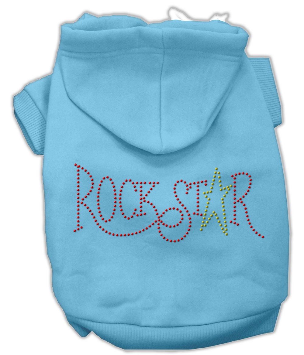 Pet, Dog & Cat Hoodie Rhinestone, "Rockstar"