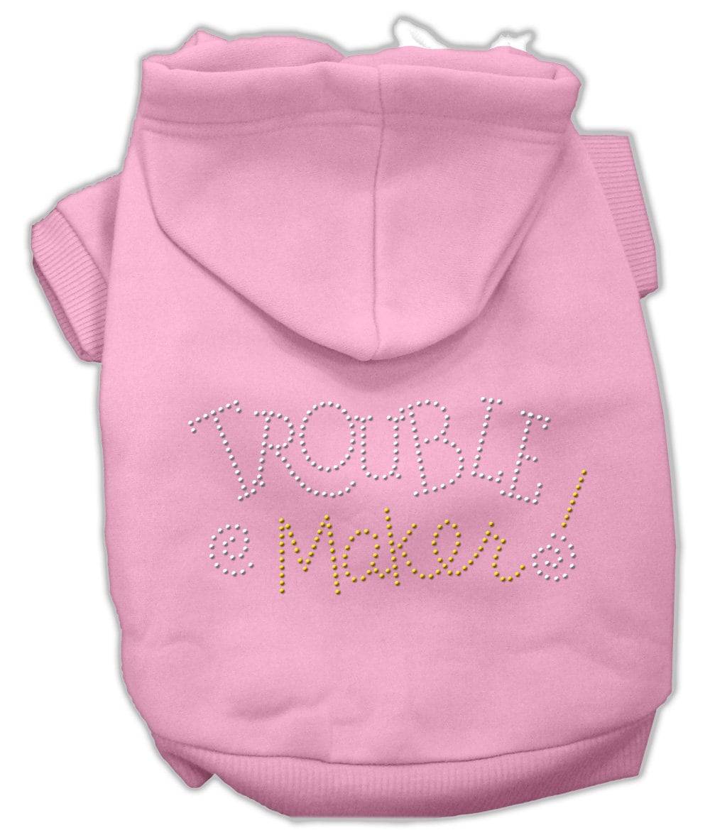 Pet, Dog & Cat Hoodie Rhinestone, "Trouble Maker"