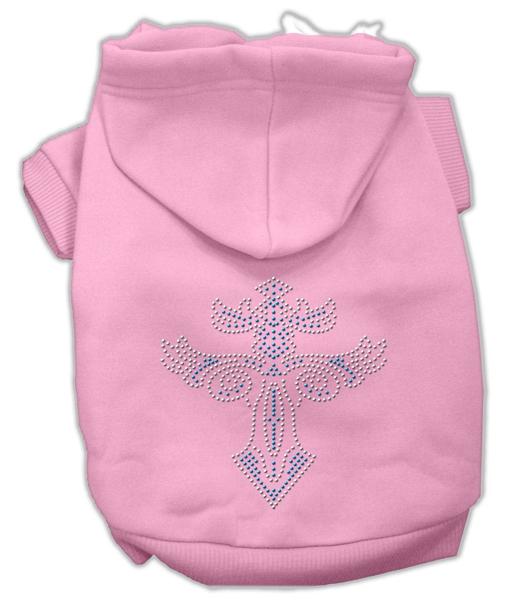 Sudadera con capucha para mascotas, perros y gatos con diamantes de imitación, "Warriors Cross"