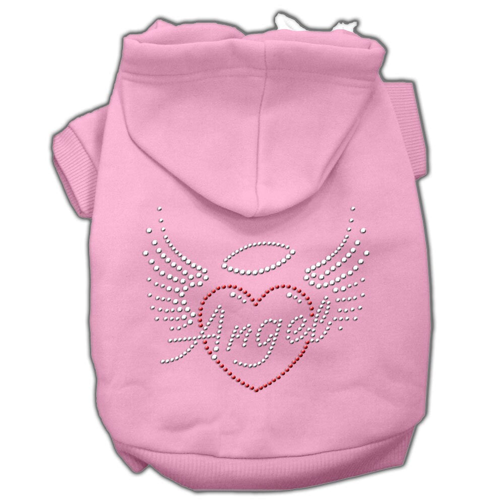 Sudadera con capucha para mascotas, perros y gatos con diamantes de imitación, "Corazón de ángel"