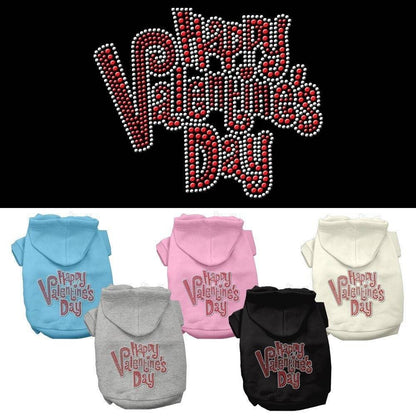 Pet, Dog & Cat Hoodie Rhinestone, "Happy Valentine's Day"