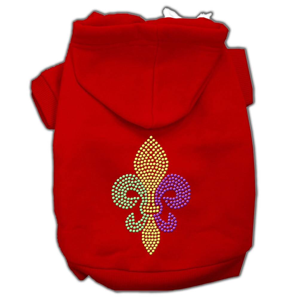 Pet, Dog & Cat Hoodie Rhinestone, "Mardi Gras Fleur De Lis"