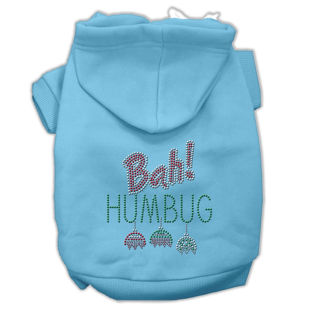 Christmas Pet Dog & Cat Hoodie Rhinestone, "Bah Humbug"