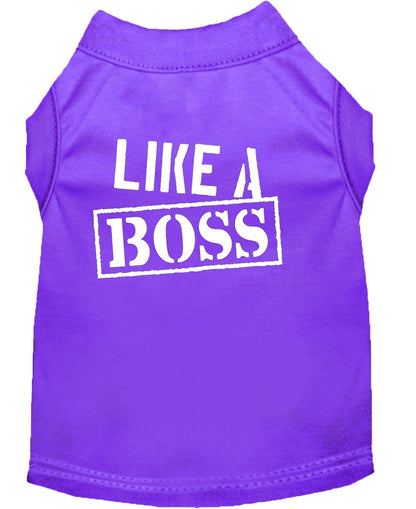 Pet Dog & Cat Shirt Screen Printed, "Like A Boss"