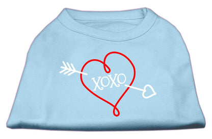 Camiseta para perros y gatos con serigrafía "XOXO"