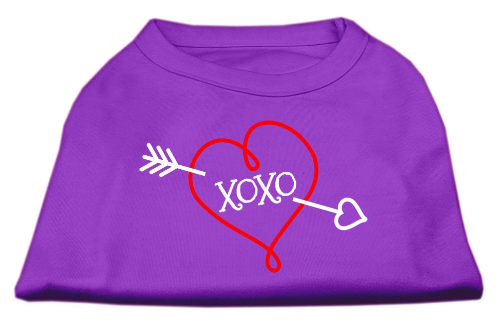 Camiseta para perros y gatos con serigrafía "XOXO"