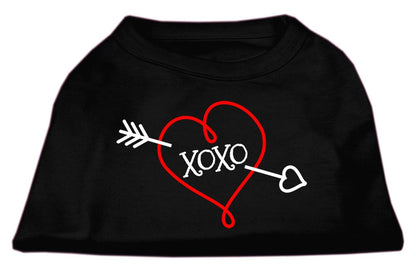 Camiseta para perros y gatos con serigrafía "XOXO"