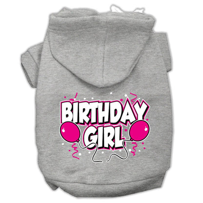 Sudadera con capucha para mascotas, perros y gatos serigrafiada con la frase "Birday Girl"