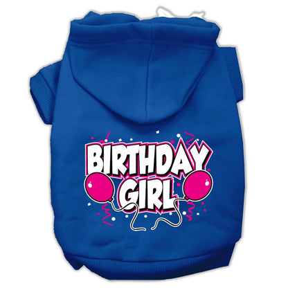 Sudadera con capucha para mascotas, perros y gatos serigrafiada con la frase "Birday Girl"