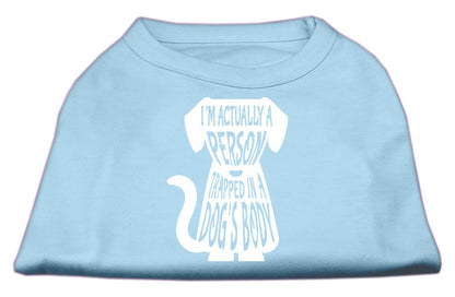 Camiseta para perros y gatos con serigrafía "Atrapado en el cuerpo de un perro"