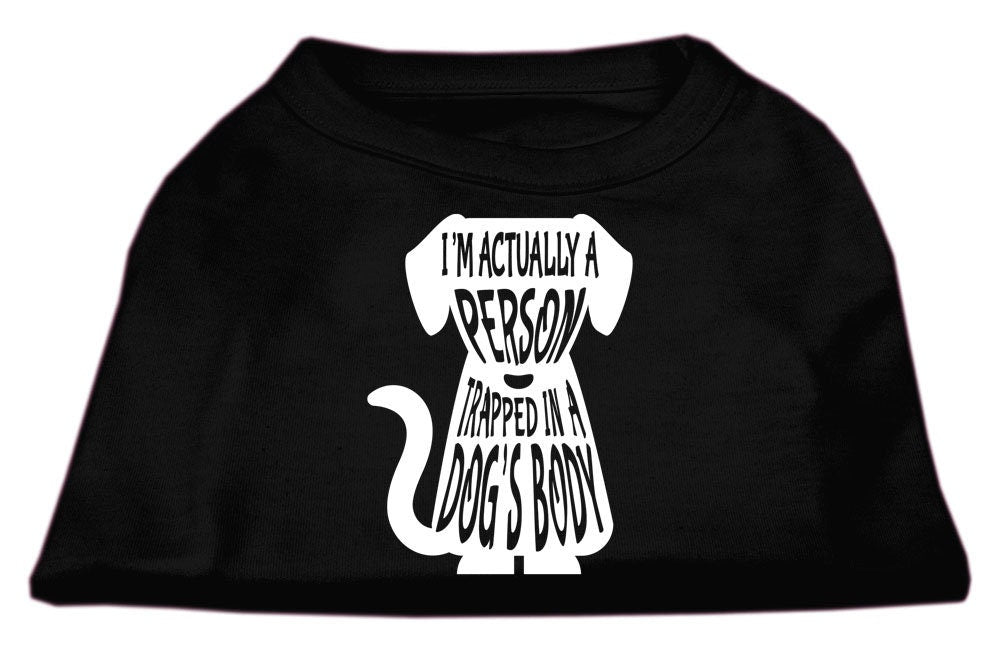 Camiseta para perros y gatos con serigrafía "Atrapado en el cuerpo de un perro"