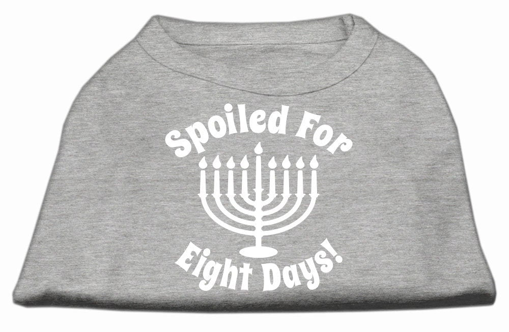 Camiseta para perros y gatos de Hanukkah con serigrafía que dice "Mimados durante ocho días"