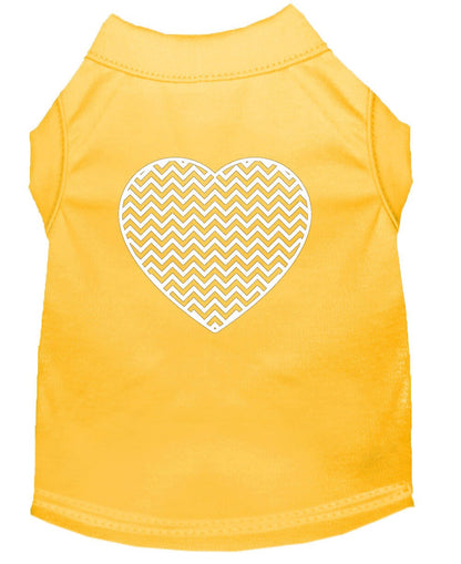 Pet Dog & Cat Shirt Screen Printed, "Chevron Heart"