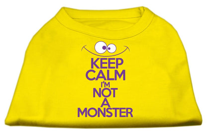 Pet Dog & Cat Shirt Screen Printed, "Keep Calm I'm Not A Monster"