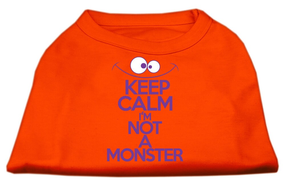 Pet Dog & Cat Shirt Screen Printed, "Keep Calm I'm Not A Monster"