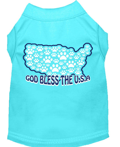 Pet Dog & Cat Shirt Screen Printed, "God Bless The USA"