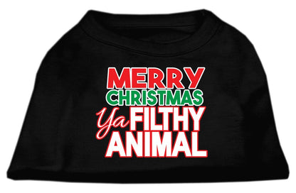 Holiday Pet Dog & Cat Shirt Screen Printed, "Merry Christmas Ya Filthy Animal"