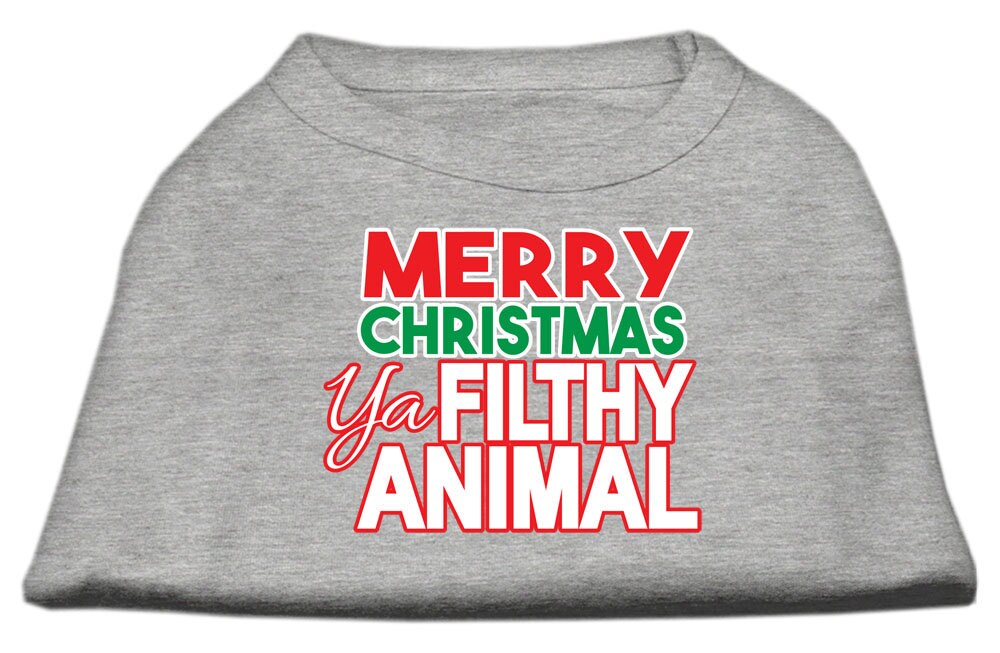 Holiday Pet Dog & Cat Shirt Screen Printed, "Merry Christmas Ya Filthy Animal"