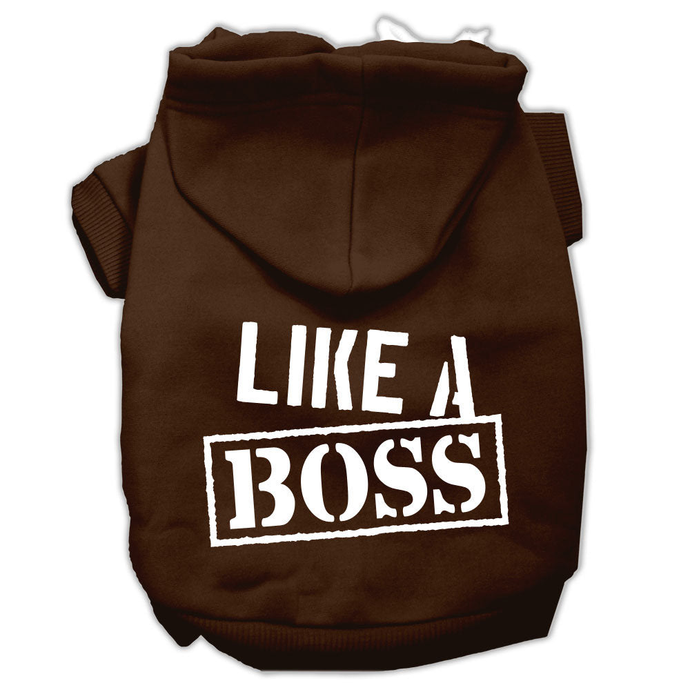 Sudadera con capucha para mascotas, perros y gatos serigrafiada con la frase "Like A Boss"