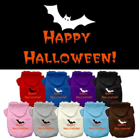 Sudadera con capucha para Halloween para mascotas, perros y gatos con serigrafía "Happy Halloween"