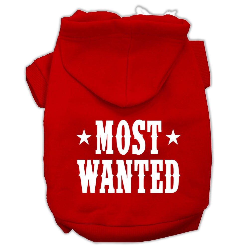 Sudadera con capucha para perros y gatos con serigrafía "Most Wanted"