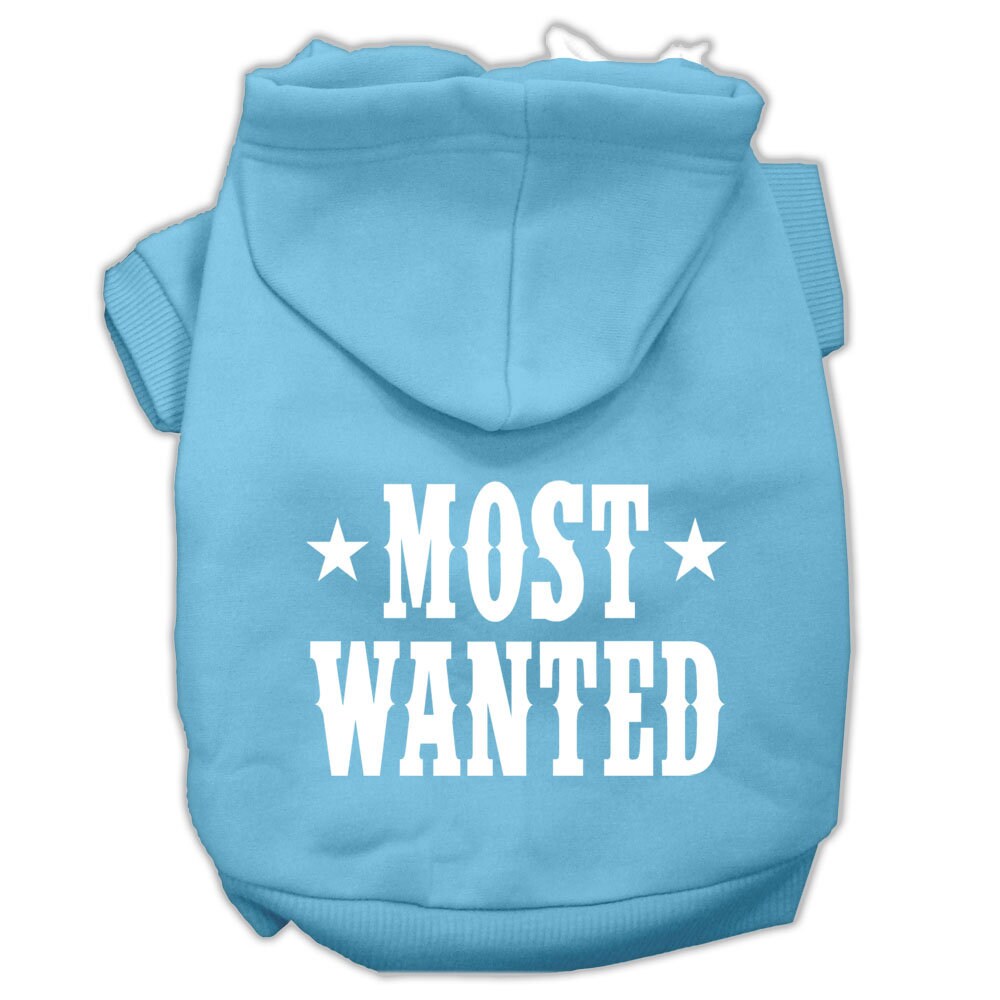 Sudadera con capucha para perros y gatos con serigrafía "Most Wanted"