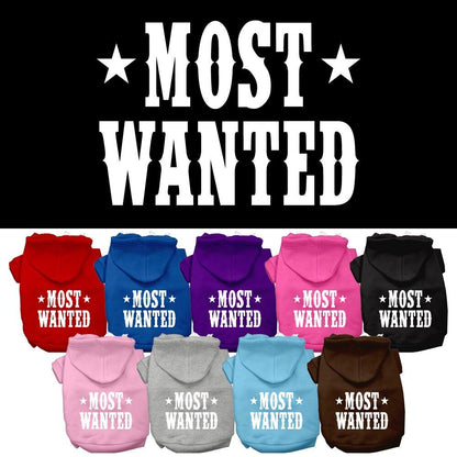 Sudadera con capucha para perros y gatos con serigrafía "Most Wanted"