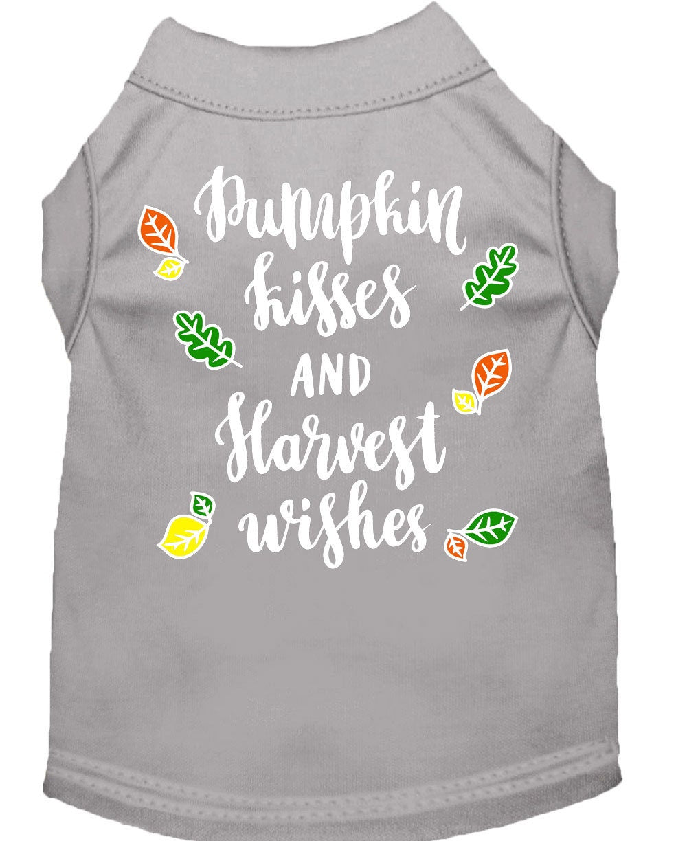 Camiseta para perros y gatos con serigrafía "Pumpkin Kisses &amp; Harvest Wishes"