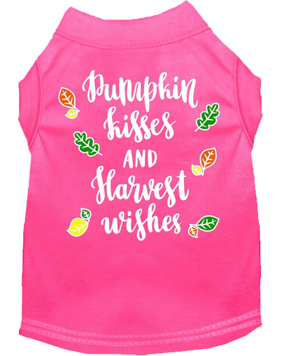 Camiseta para perros y gatos con serigrafía "Pumpkin Kisses &amp; Harvest Wishes"