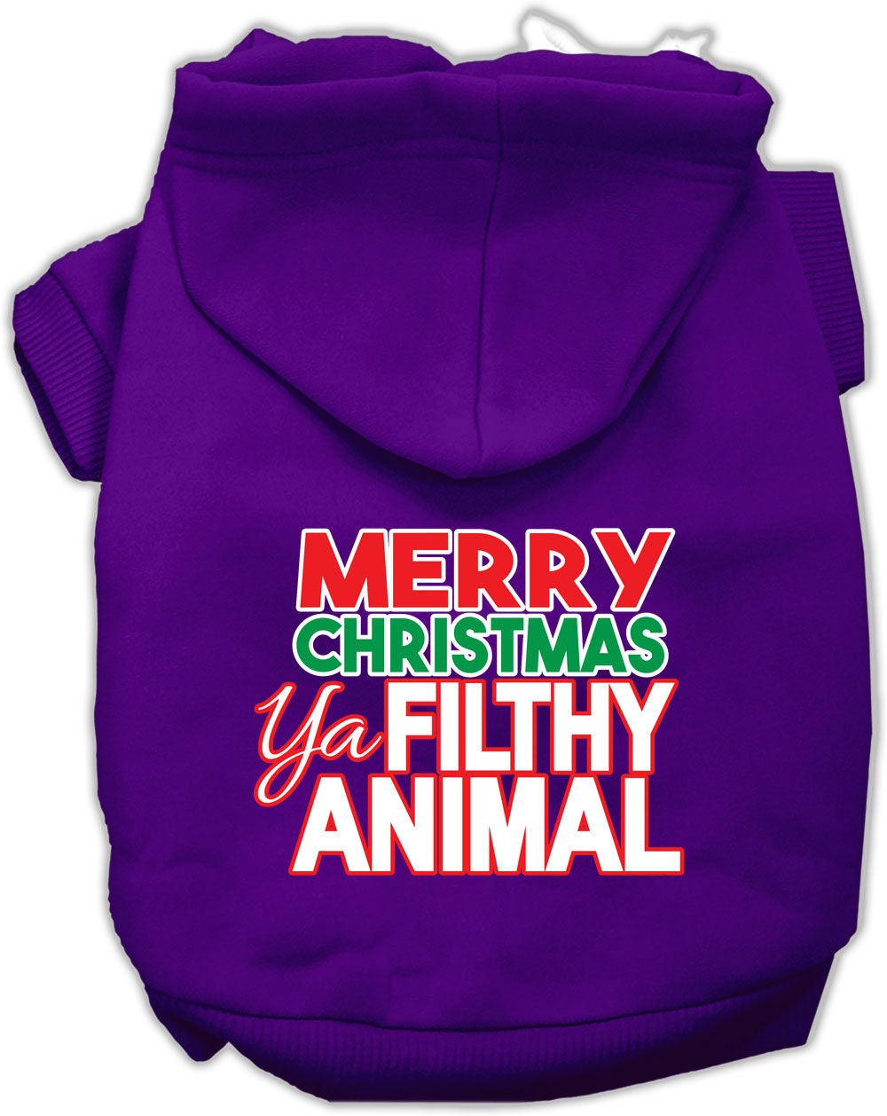 Christmas Pet Hoodie "Merry Christmas Ya Filthy Animal"