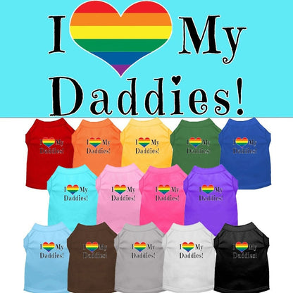 Camiseta para perros y gatos con serigrafía "I Heart My Daddies"