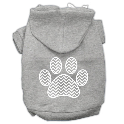 Sudadera con capucha para perros y gatos con estampado serigrafiado "Chevron Paw Print"