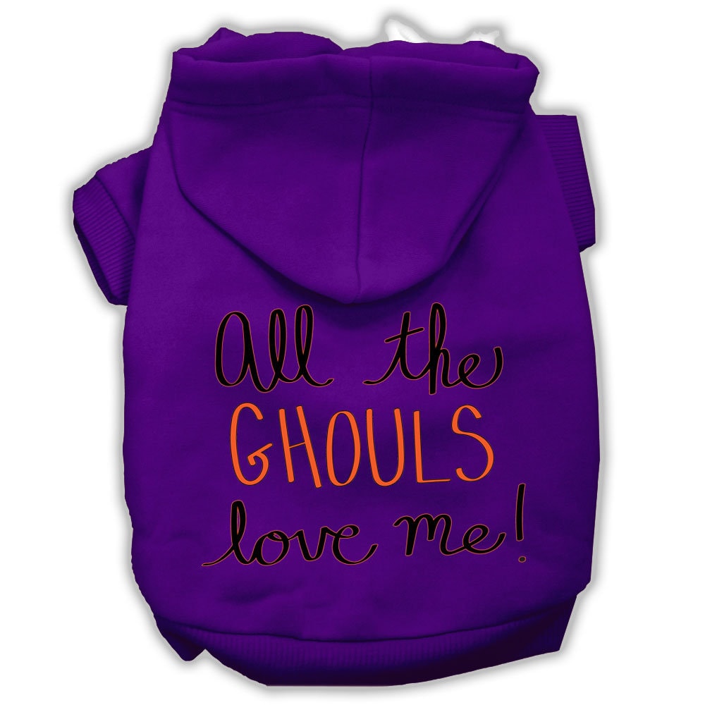 Halloween Pet, Dog & Cat Hoodie Screen Printed, "All The Ghouls Love Me"