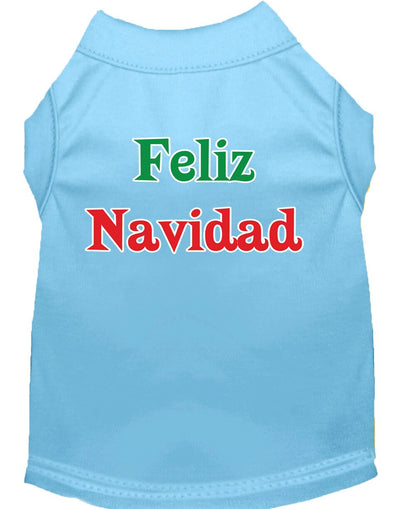 Christmas Screenprinted Dog Shirt, "Feliz Navidad"